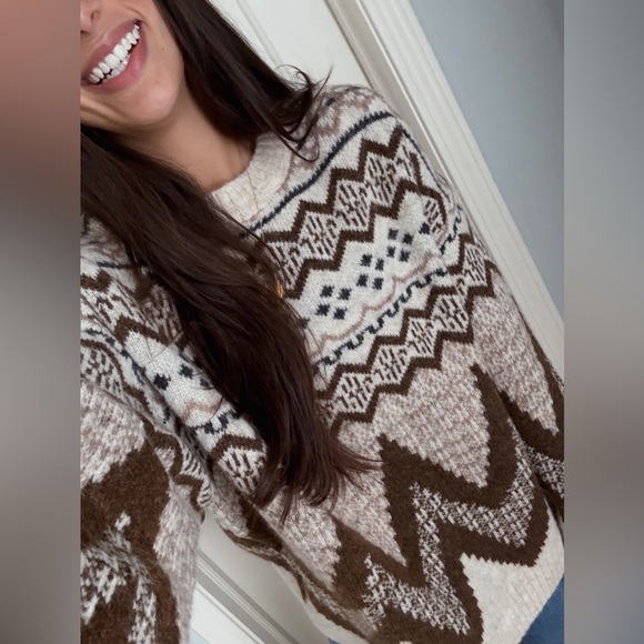 Cozy fair isle oversized sweater - Picture 6 of 11